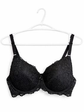 La Vie En Rose Black Lace-Trim Nursing T-Shirt Bra – Size 34C EUC